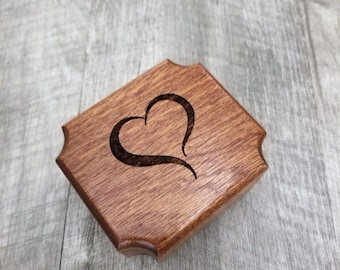 Personalized Heart Ring Box, Custom Wedding Ring Box, Wood Engagement Ring Box, Ring Bearer Box, Family Ring Holder, Custom Engagement Gift