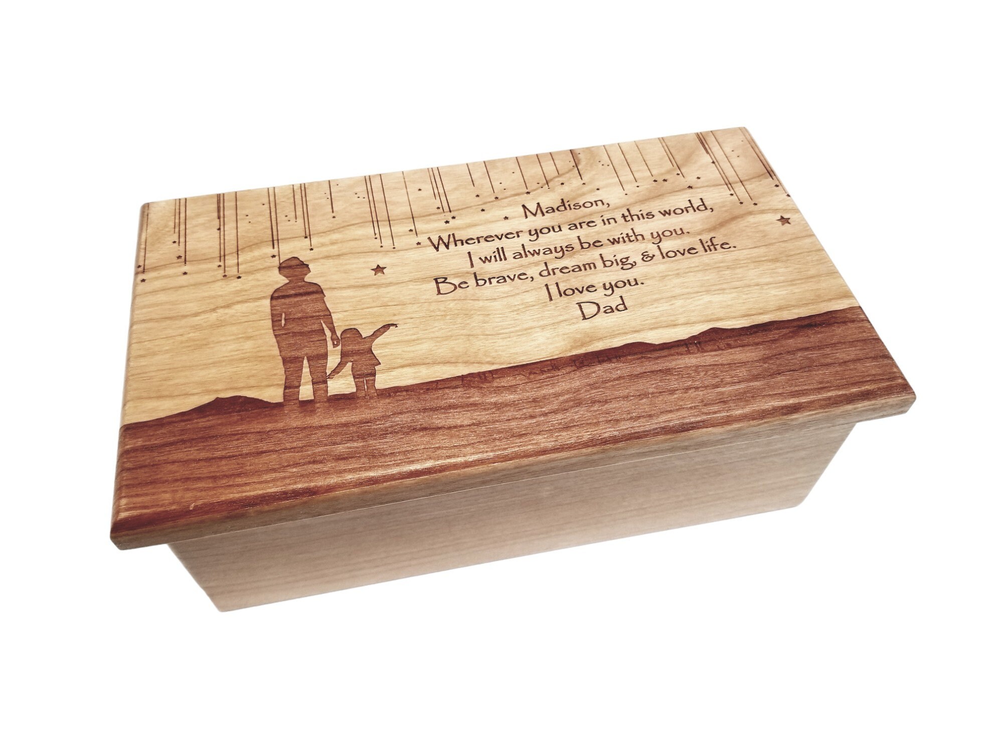 Personalized Father Daughter Music Box Choose Your Song, Custom Father of the Bride Gift, Unique Father's Day Gift, Falling Stars Music Box