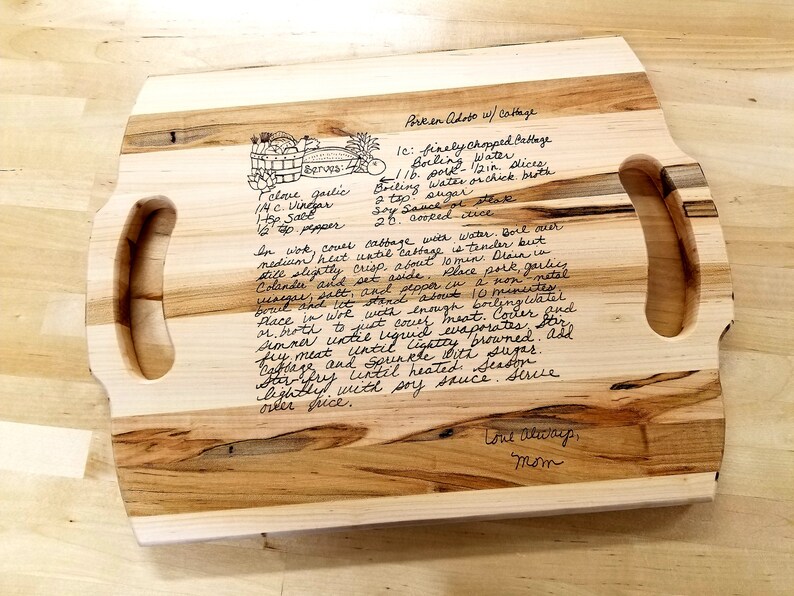 SnBWoodshop Handwritten Recipe Cutting Board - Thumbnail 5