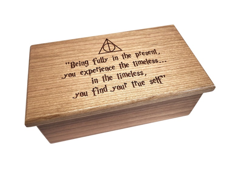 Wizards Music Box Custom Engraved Choose Quote, Wizard lover gift, Grandchild Gift, Harry Fan Gift, Broadway Gift, Ambrosia Maple Wood Gift image 2