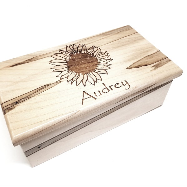Personalized Sunflower Music Box Choose Your Song, Gift for Her, sunflower Gift, Laser Engraved Music Box, Custom Music Box, Sunflower Decor