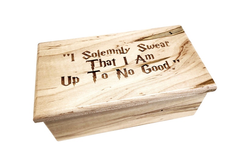 Wizards Music Box Custom Engraved Choose Quote, Wizard lover gift, Grandchild Gift, Harry Fan Gift, Broadway Gift, Ambrosia Maple Wood Gift image 1