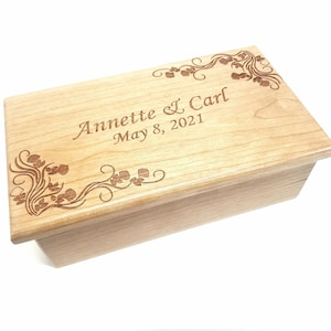 Personalized Couple Music Box Choose Your Song, Custom Wood Music Jewelry Box,Laser Engraved Music Box,Custom Memory Box,Unique Wedding Gift