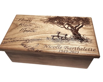 Music Box Choose Your Song Add Text,Laser Engraved Custom Personalized Park Bench Wood Music Box with Blessings Poem, Memorial Music Box