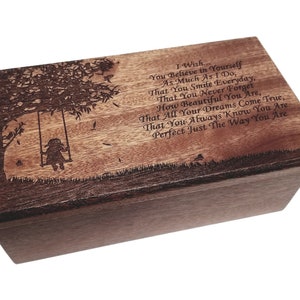 Music Box Choose Your Song Add Text , Personalized Custom Daughter Poem Laser Engraved Wood Music Box, Daughter Gift, My Wish for You Poem