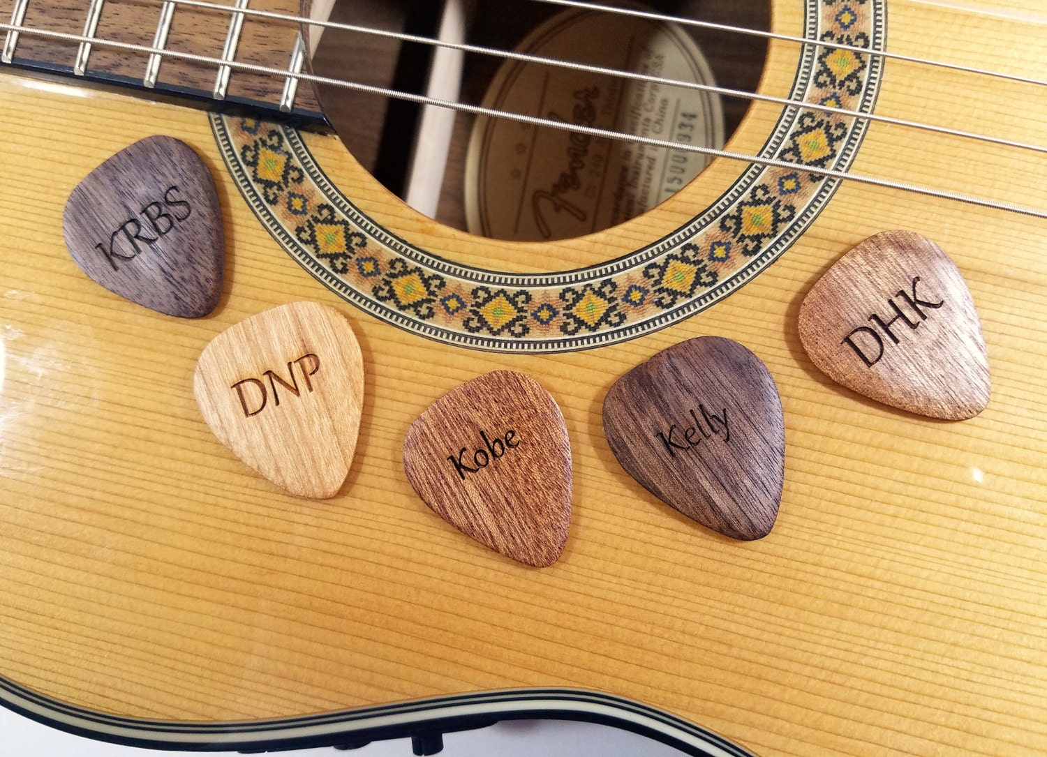 Personalized Guitar Pick Custom Wood Guitar Pick Wood Laser Etsy