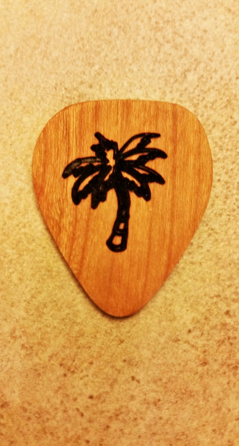 Personalized Palm Tree Guitar Pick Custom Engraved Palmetto Etsy