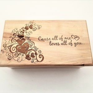 Personalized Heart Electronic Music Box ANY Song,Custom Music Jewelry Box,Laser Engraved Digital Music Box,All of Me Loves All of You