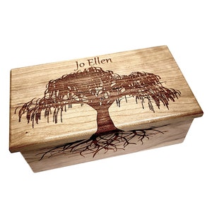 Music Box choose your song Add Text, Personalized Weeping Willow Tree of Life Custom Laser Engraved Music Box, Tree of Life Memorial Gift