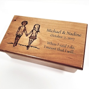Music Box Add Text Choose Your Song Engagement Gift, Laser Engraved Handmade Custom Wood Music Box, Couples Engagement Gift