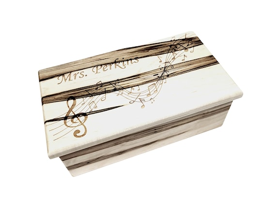 Music Box Choose Your Song Add Text, Custom Treble Clef Personalized Laser Engraved Wood Music Box, Gift for Music Teacher, Orchestra Gift