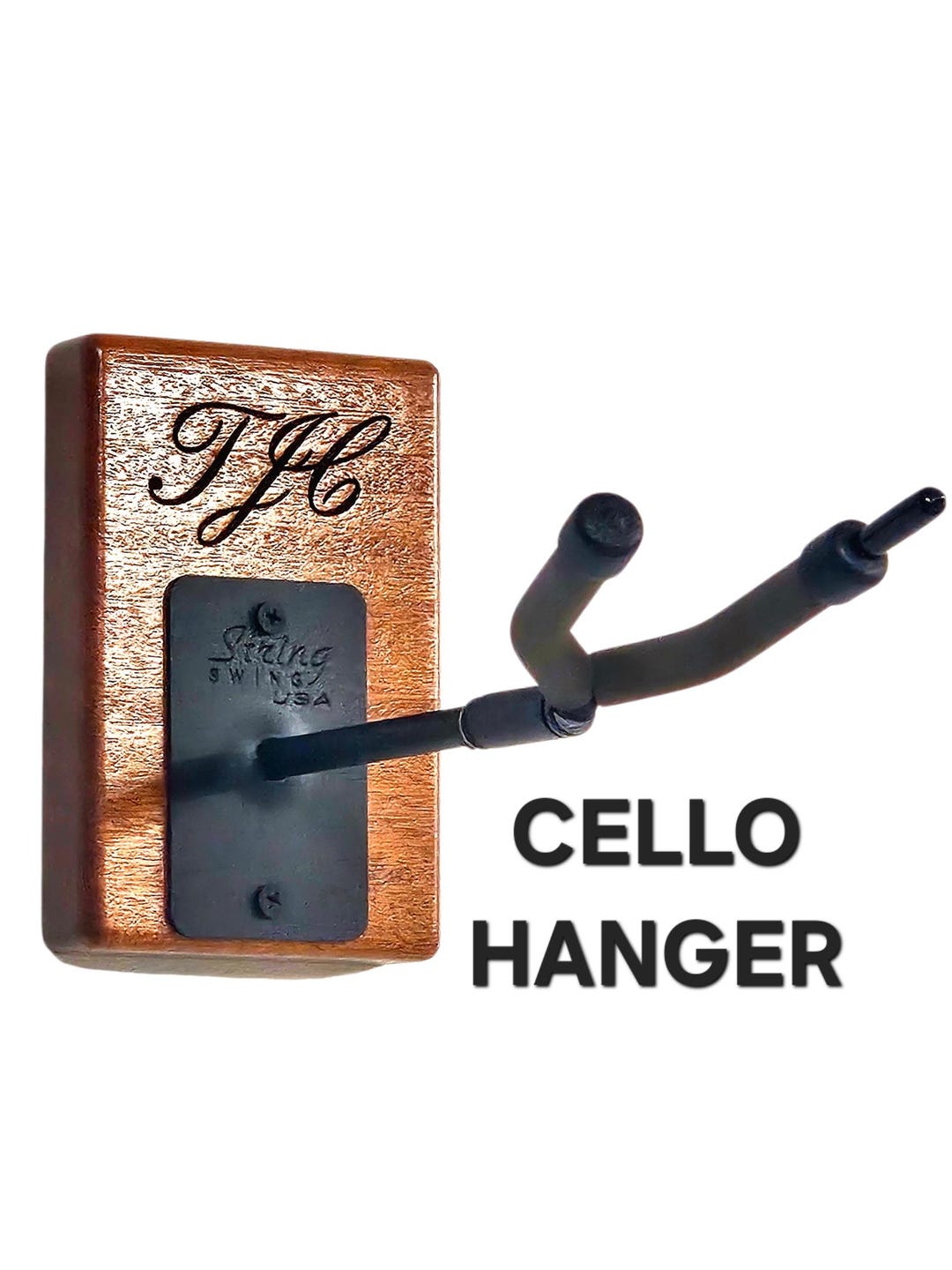 Personalized Cello & Bow Hanger, Wood Cello Wall Mount Hanger, Hand ...