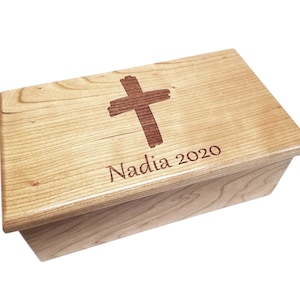 Music Box Choose Your Song Add Text Religious Cross Design,Custom Personalized Laser Engraved Wood Music Box, Amazing Grace, Friend in Jesus