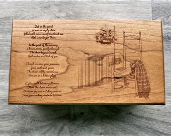 Personalized Memorial Rocking Chair Music Box Choose Your Song, Miss You Music Box, Gift for Loss, Custom Memorial Gift, Funeral Gift