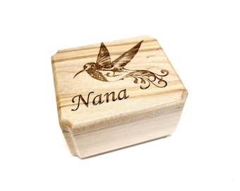 Personalized Humming Bird Music Box Choose Your Song, Wood Windup Music Box, 5 year anniversary gift, I Hope You Dance, My Sunshine