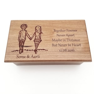 Music Box Choose Your Song Add Text Couples Design,Laser Engraved Hand Made Wood Music Box,5 Year Anniversary,Boyfriend Girlfriend Music Box