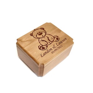 Personalized Teddy Bear Music Box, Teddy Bear Music Box, Children&#39;s Music Box, Small Music Box, Custom Teddy Bear Music Box, Children Gift