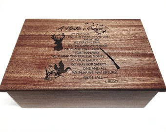 Custom Personalized Hunting Prayer Memory Box, Engraved Memory Wood Box, Custom Hunting Prayer Decor, Custom Hunting Prayer Gift