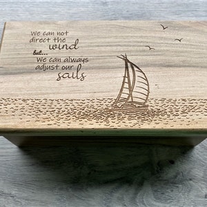 Personalized Sailboat Electronic Music Box ANY Song, Custom song MP3 Laser Engraved Digital Music Box, Nautical Decor,Custom Graduation Gift