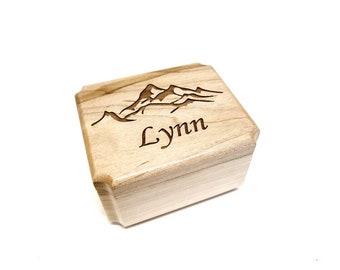 Personalized Mountains Music Box Choose Your Song, Wood Windup Music Box, 5 year anniversary gift, You light up my life, your song