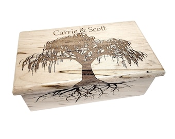 Music Box choose your song Add Text, Personalized Weeping Willow Tree of Life Custom Laser Engraved Music Box, Tree of Life Wedding Gift