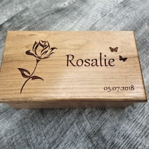 Personalized Rose Electronic Music Box ANY Song,Custom Music Jewelry Box,MP3 Music Box,Laser Engraved Digital Music Box, 5 year anniversary