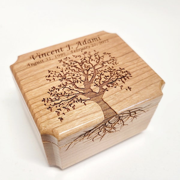 Personalized Tree of Life Urn, Ashes Box, Laser Engraved Memorial Box, Custom Tree of Life Box, Grief Gift, Sharable Urn, Small Urn