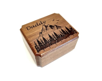 Personalized Mountain Forest Music Box Choose Your Song, Wood Windup Music Box, Rustic Music Box, Edelweiss Music Box, Father of the Bride