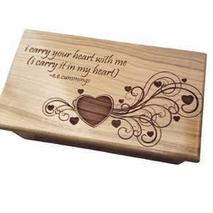 Music Box Heart Design Choose Your Song, i carry your heart with me, Mother's Day Music Box, i carry your heart with me, Girlfriend Gift