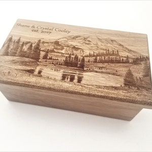 Personalized Electronic Mountain Music Box ANY Song,Custom Music Jewelry Box,MP3 Music Box,Laser Engraved Digital Mt Ranier Music Box