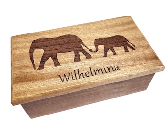 Elephant Music Box Choose Your Song Add Text, Personalized Baby Mine Music Box,Mama Elephant & Baby,Unique Personalized Gift,Grandchild Gift