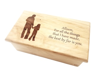 Music Box Choose Your Song Add Text, Father Daughter Personalized Custom Laser Engraved Wood Music Box,Father of the Bride Gift,Father's Day