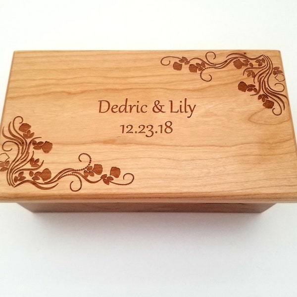 Personalized Electronic Music Box ANY Song,Custom Music Jewelry Box,MP3 Music Box,Laser Engraved Digital Music Box,Couples Music Box,Wedding