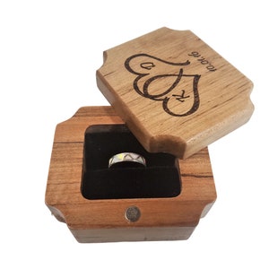 Personalized Rose Ring Box, Custom Wedding Ring Box, Wood Engagement Ring Box, Ring Bearer Box, Beauty and the Beast Ring Box, Ring Holder image 9