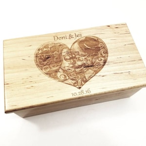 Personalized Electronic Sugar Skull Couple Heart, Music Box ANY Song,Custom Music Jewelry Box,MP3 Music Box,Laser Engraved Digital Music Box