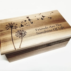 Personalized Dandelion with Birds Electronic Music Box ANY Song,Custom Music Jewelry Box,MP3 Music Box,Laser Engraved Digital Music