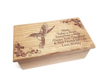 Hummingbird Music Box Choose Your Song Add Text, Gift for Her, Personalized Humming Bird Laser Engraved Music Box, Memorial Hummingbird Box