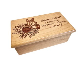 Personalized Butterfly Sunflower Music Box Choose Your Song,Gift for Her, sunflower Gift,Laser Engraved Music Box, Custom Music Box