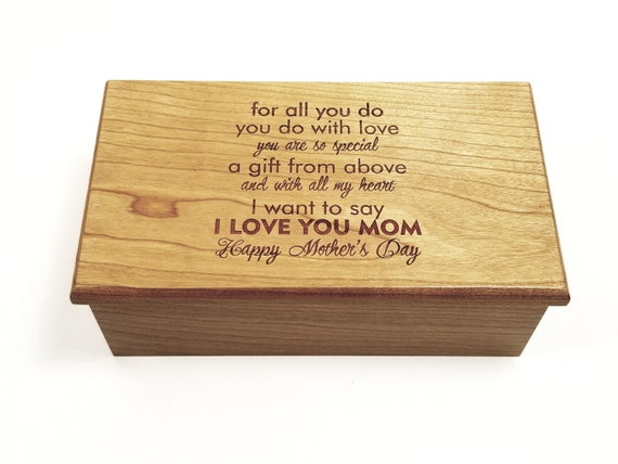 Mother's Day Music Box Choose Your Song, Personalized Laser Engraved Mother's Day Poem,Unique Personalized Mother's Day Gift,Mother of Bride