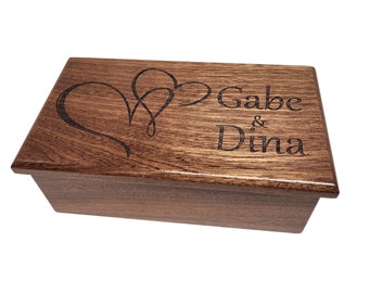Hearts Music Box Choose Your Song Add Text, Personalized Laser Engraved Music Box, Custom Hand Made Music Box, 5 year Anniversary Gift