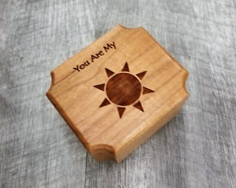 Personalized You Are My Sunshine Music Box Add Name, Hand Made Small Wooden Music Box, You Are My Sunshine Music Box, Personalized Custom