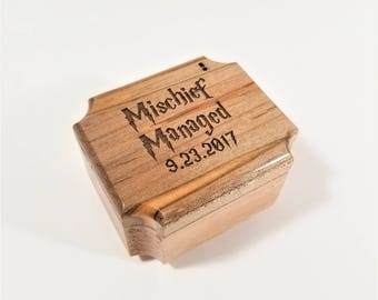 Personalized Mischeif Managed Wizards Music Box,Hand Made Small Wooden Wizards Music Box,Childrens Music Box,Solemnly Swear,Always Box