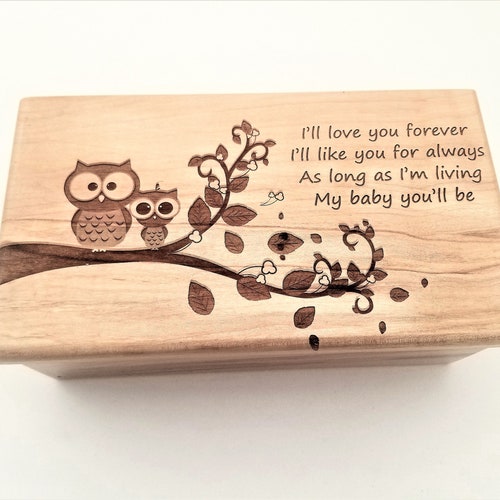 Personalized Owl Music Box Choose Your Song, Music Box for Child, My shops Baby You'll Be, Daughter Song Music Box, Gift from Parent