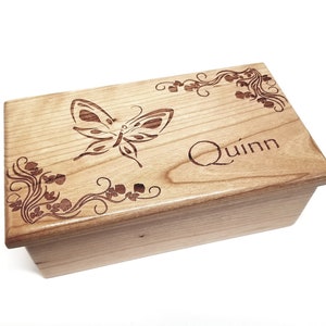 Personalized Electronic Butterfly Music Box ANY Song,Custom Music Jewelry Box,MP3 Music Box,Laser Engraved Digital Music Box