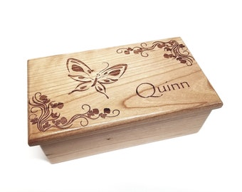Personalized Electronic Butterfly Music Box ANY Song,Custom Music Jewelry Box,MP3 Music Box,Laser Engraved Digital Music Box