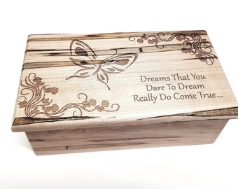 Personalized Butterfly Music Box Choose Your Song,Gift for Her,Butterfly jewelry Gift,Laser Engraved Music Box, Memory Box, Custom Music Box
