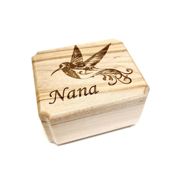 Personalized Hummingbird Mini Urn, Ashes Box,Laser Engraved Memorial Box, Grief Gift, Sharable Urn, Small Urn,Pocket Urn