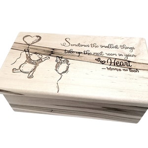 Personalized Pooh Music Box Choose Your Song, Winnie the Pooh Music Box, Custom Wood Music Jewelry Box,Laser Engraved Friend Music Box