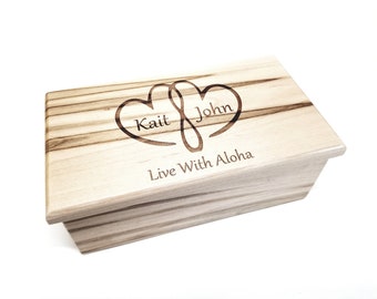 Personalized Hearts Music Box Choose Your Song, Laser Engraved Music Box, Custom Music Jewelry Box, Hand Made Music Box, Anniversary Box