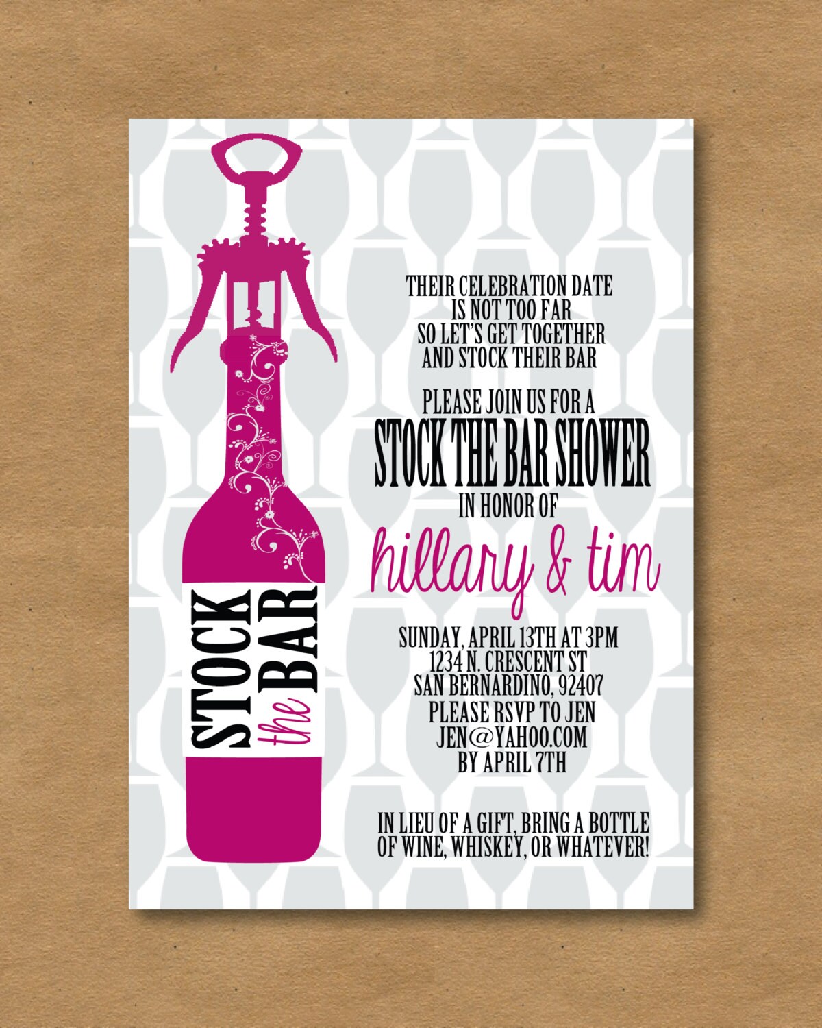 Stock the Bar Invite Etsy